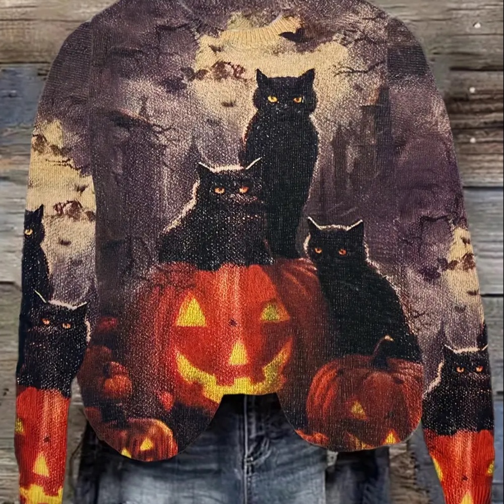 Black cat sweater - Picture 5 of 6